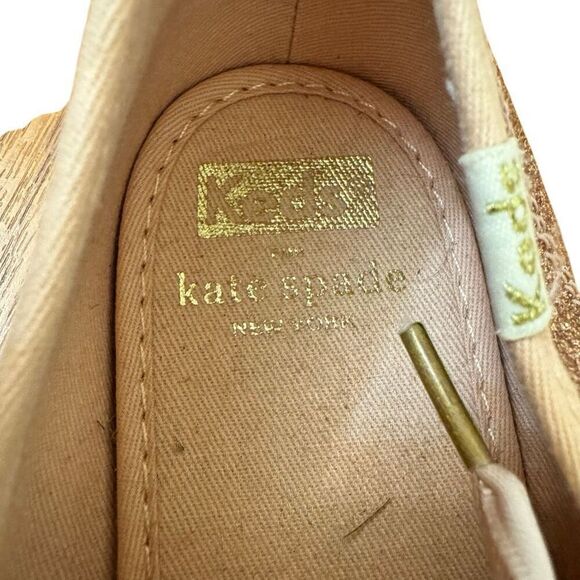 Keds x Kate Spade Rose Gold Glitter Sneakers Girls Size 4 - Picture 5 of 7